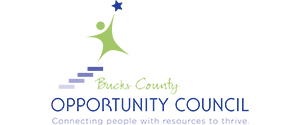 Bucks County Opportunity Council logo with a figure reaching a star and the tagline "Connecting people with resources to thrive.