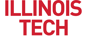 Red text logo that reads "ILLINOIS TECH" on a white background.