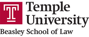 Temple University Beasley School of Law logo with a large red "T" to the left of the text.