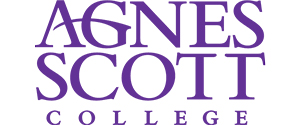 Agnes Scott College logo in purple, with the words stacked in uppercase letters.
