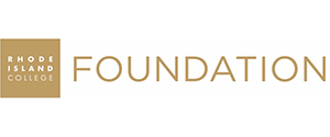 Rhode Island College Foundation logo with gold text on a white background.